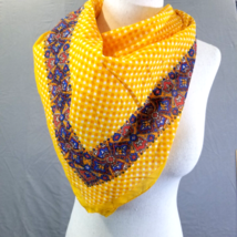 Vintage Italian Scarf Glentex Women Accessory Square Orange Yellow Blue ... - £15.67 GBP