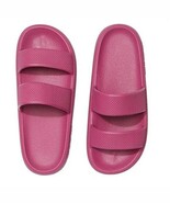 Victoria&#39;s Secret PINK Double Strap Pillow Slides Red Violet Medium NEW ... - $34.19 CAD