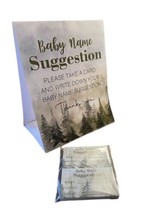 Winter Pine Baby Shower Game: Name Suggestion Sign &amp; 50 Vote Cards &amp; 10 Balloons - £17.40 GBP