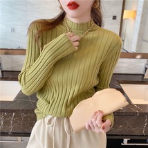 Women sweater autumn winter half high collar  top Spring and autumn 2022 solid c - £71.12 GBP