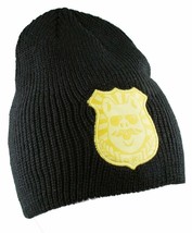 Enjoi Skateboarding Bacon Black Pig Police Johny Law Badge Beanie NEW - £9.55 GBP