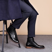 Autumn NEW Men Boots Big Size 38-47 Vintage Brogue College Style Men Shoes Casua - £133.02 GBP