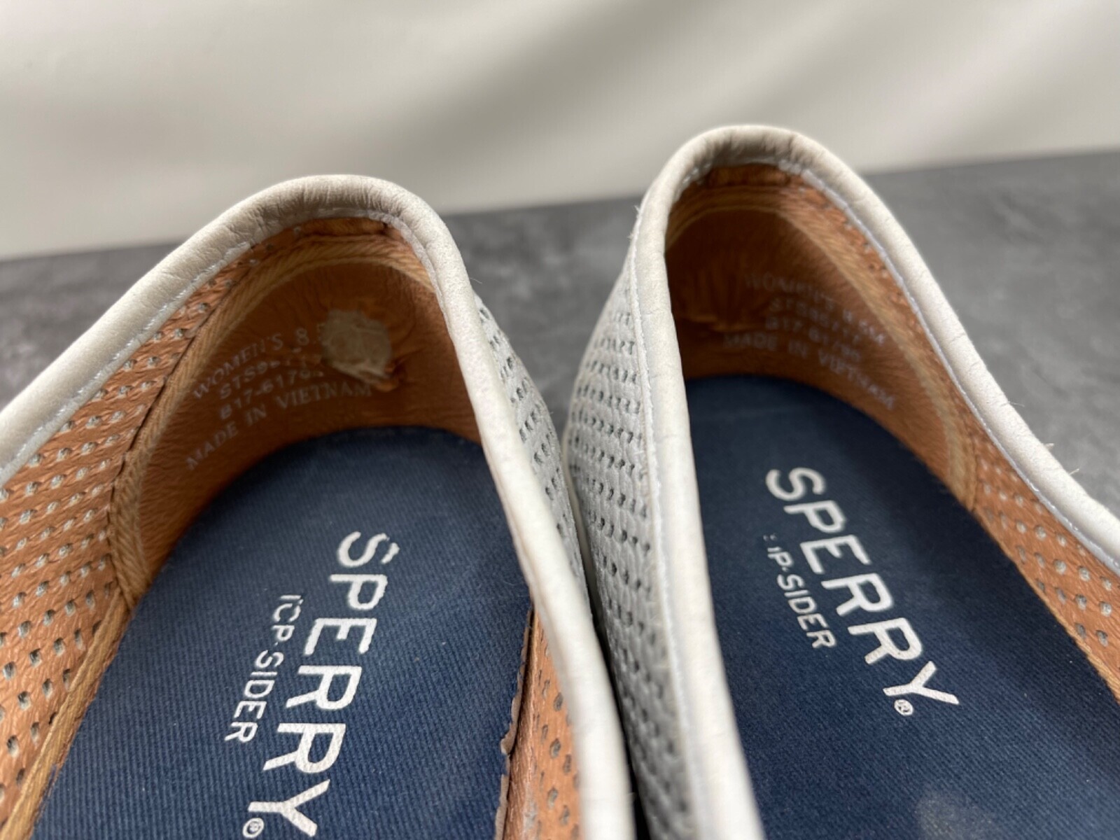 Sperry Top Sider Sneakers Women  8.5 M Seaside Shoes Gray Perforated Leather Item image 11