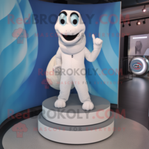 White Snake mascot costume character dressed with a T-Shirt and Foot pads - £997.95 GBP