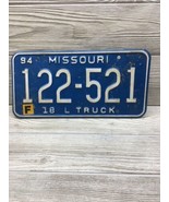 1994 Missouri 18 L TRUCK License Plate - 122 - 521 white on blue 94 MISS... - $14.84