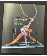 1987 10th Youth Panamericanos Nicaragua Post Stamp Block Light Gymanstics - $5.09