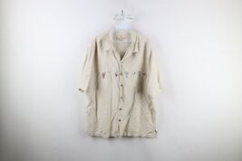 Vintage 90s Streetwear Mens Large Distressed Martini Silk Hawaiian Butto... - $24.70