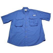 Magellan Shirt Mens L Blue Vented Fishing Outdoor Camp Hike Button Up  - £14.72 GBP