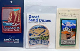 Collector Edition Sew On Patches Acadia, Great Sand Dunes &amp; Rocky Mountain Parks - £7.50 GBP
