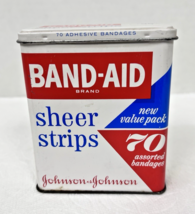 Vintage Band-Aid Sheer Strips Metal Tin 70 Assorted (Empty) 4 x 3 3/8 x ... - €10,70 EUR
