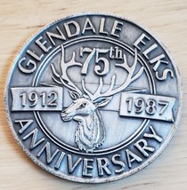 Glendale Elks Lodge 1289 75th Diamond Jubilee 1912-1987 Commemorative To... - £8.61 GBP