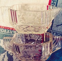 Art Deco style Etched Pressed glass Sugar Bowl and Creamer Set 30's-40's image 5