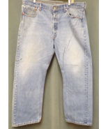 Vintage Levi's 501 Denim Blue JeansTag Size 40x30 Button Fly - $19.99