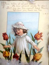 1883 antique victorian LOVE GREETING CARD SILK FRINGE double sided L.PRANG - £33.63 GBP