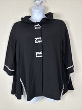 NWT Nygard Womens Size PL Black Button Front Shirt Jacket 3/4 Sleeve Lig... - $11.38