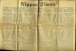 Vintage Nippon Times Oct 26 1945 During Us Occupation - £78.59 GBP