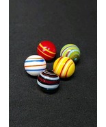 Handmade Contemporary Glass Art Marble Multicolor Swirls Lot Of 5 - $19.53
