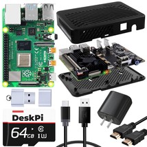 Raspberry Pi 4 8Gb Kit - 64Gb Edition, Deskpi Lite Raspberry Pi 4 Case W... - $352.99