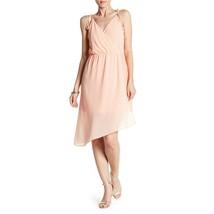 Haute Hippie Magnolia Pink Chiffon Slip Asymmetric Hem Slip Dress $395 LG NWT  - £73.69 GBP