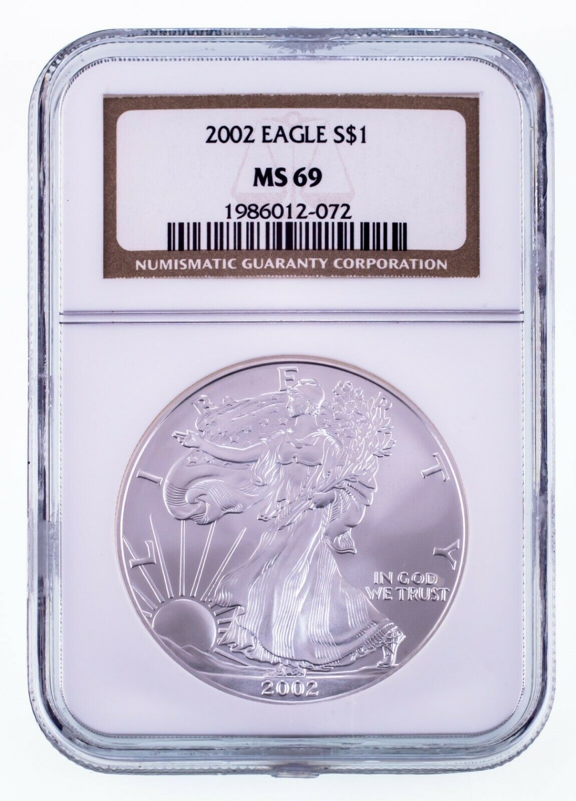 Primary image for 2002 $1 Silver American Eagle Graded by NGC as MS-69