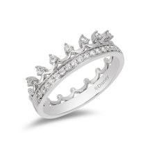 Enchanted Disney Fine Jewelry Silver 1/5 CTW Disney Majestic Princes Crown Ring - £55.95 GBP