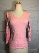 Baby Pink V-Neck Long Sleeve Top Collection Fifty Nine Exclusive Sz XS B... - £23.67 GBP