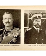 1914 WW1 Print William II and Czar Nicholas Antique Military Period Coll... - €30,18 EUR