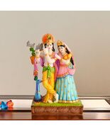 Polyresin Marble Radha Krishna Cow Idol | Home Decor Statue for Living R... - $98.99