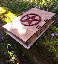 Handmade wooden jewellery  book box Viking Pagan pentagram gothic witch ... - £19.51 GBP