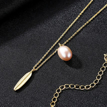S925 Sterling Silver Necklace Women's Zircon Pearl Pendant Exquisite Fashion - £15.98 GBP