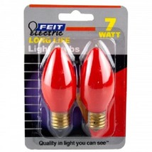 2 Pack 7 Watt C9 Red Long Life Light Bulbs - £1.28 GBP