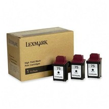 Tri-Pack Lexmark 75 High Yield Black Print Cartridge 15M0100 (12A1975) - $23.75