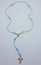 Vintage Imitación Perlas,Azul Plástico Cuenta Y Tono Dorado Rosario - Mu... - £4.22 GBP