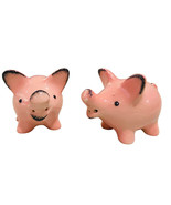 Vintage Pig Salt &amp; Pepper Shakers Pink Piggies Made in Japan - £12.06 GBP