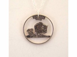 Kansas Hand Cut-Out Coin Necklace State Quarter 18 inch Chain - £18.71 GBP