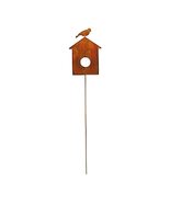 35 Inch Bird House Rusted Garden Stake - $23.99