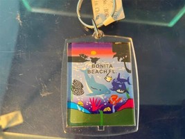Florida Souvenir Bonita Beach Dolphins Keychain Bag Clip Ocean Sunset Fish - £9.58 GBP