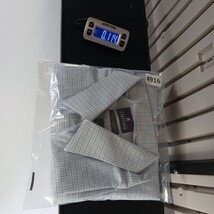 Stafford RN#93677 Mens White Plaid Button-Up Long Sleeve Shirt Sz Big 19 (36-37) image 9