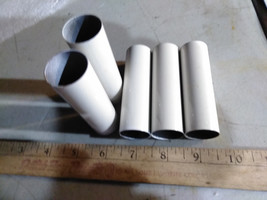 8TT89 White Steel Chandelier Tubes, 5 Pcs, 3-3/8&quot; X 1-1/32&quot; X 31/32&quot; +/-, Vgc - £6.06 GBP