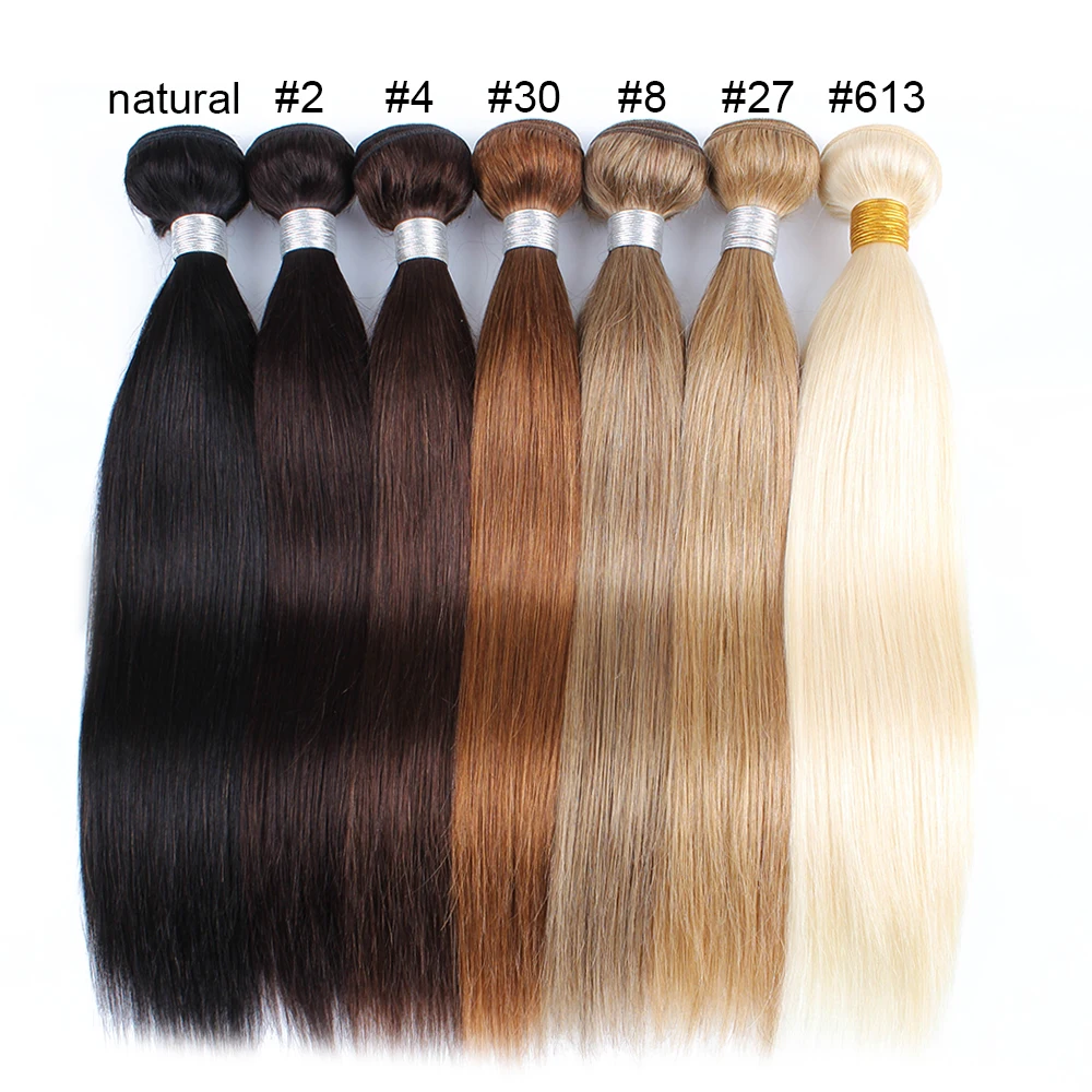 1/3 Pcs Human Hair Bundles Pre-colored Remy Indian Hair Extension Bone Straight - $26.60+