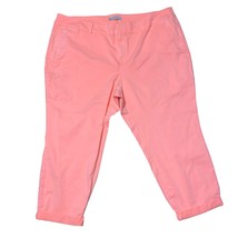 Loft Plus Marisa Cuffed Cropped Bright Neon Coral Pants NWTs size 26 Plus - $23.03