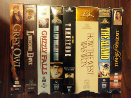 Lot of 8 Western VHS Tape Movies Tombstone Legends of Fall For Few Dollars More - £19.42 GBP