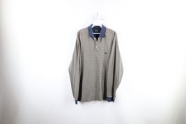 Vtg 90s Streetwear Mens Large Faded Houndstooth Collared Long Sleeve Gol... - £47.55 GBP