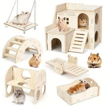 Hamster Toys Natural Wood Hamster Hideout House Hamster Hamster Accessories - £26.39 GBP