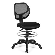 Adjustable Height Mid Back Mesh Drafting Office Chair - Color: Black - $2,743.31 MXN