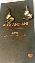 New on Card ~ Alex And Ani Love Heart Hook Earring  2018~Affection~Joy~Light - £7.04 GBP