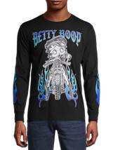 Betty Boop Men&#39;s Long Sleeve Graphic T-Shirt Black Size S 34-36   (LOC TUB-92) - £15.56 GBP
