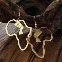 African Outline Egyptian Queen Nefertiti Drop Earrings - £7.99 GBP