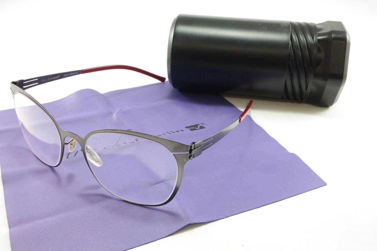 IC! Berlin Eyeglasses Frame Samedi Stainless Steel Aubergine Cherry 53-19-140 42 - $186.92