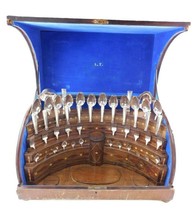 750 Silver (Unknown) Flatware Set Service 50 Pieces Fitted Box T Mono Vi... - £2,532.35 GBP